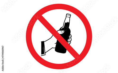No alcohol Symbol Royalty Free Images, alcohol prohibited Stock Photos, No alcohol Or alcohol not Allowed