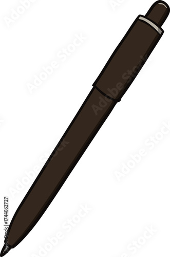 Simple vector illustration of a black ballpoint pen ideal for design projects scalable eps transparent background