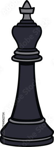 Monochromatic black chess bishop piece vector illustration scalable graphic for strategy games transparent background