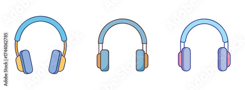 Vector art of headphone vector illustration wireless headset, audio device, music equipment, sound technology, listening tool