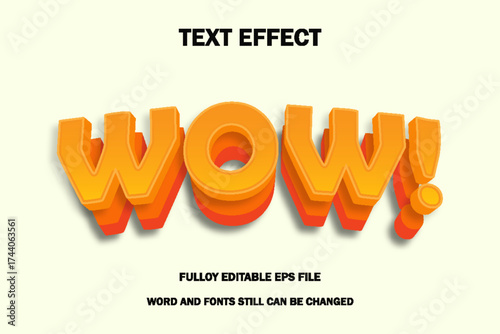 WoW editable 3d style text effect. Text can be changed in "Graphic Styles" panel.	