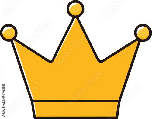 Golden royal crown jewel symbol vector illustration scalable eps icon for royalty and prestige transparent background