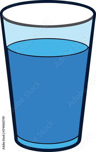 Transparent blue water glass vector illustration scalable eps icon for design transparent background