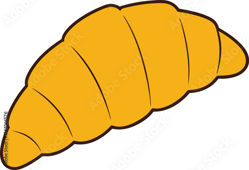 Golden croissant flaky pastry vector design scalable food illustration eps icon transparent background