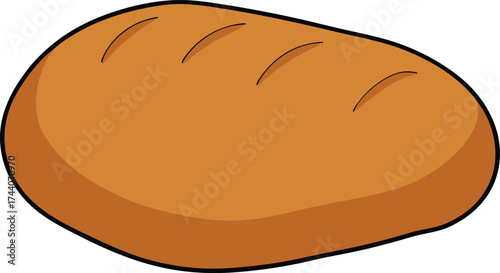 Simple bakery style brown bread loaf vector illustration scalable eps icon transparent background
