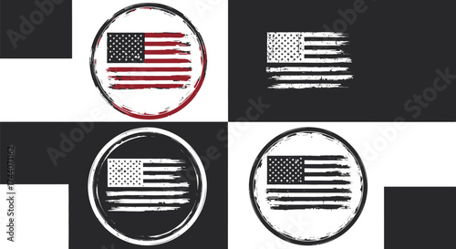 American flag grunge vector patriotic usa symbol design graphic