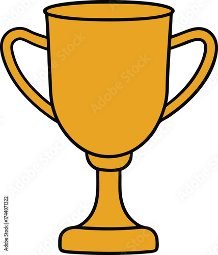 Shiny golden trophy cup illustration with handles award achievement vector graphic scalable transparent background