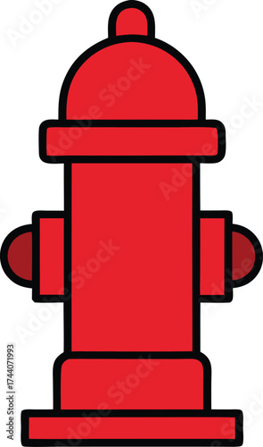 Red fire hydrant icon vector illustration scalable graphic for emergency services and safety concepts transparent background