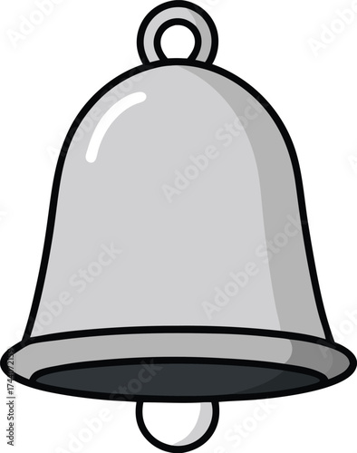 Silver bell ringing sound notification icon vector illustration scalable eps transparent background