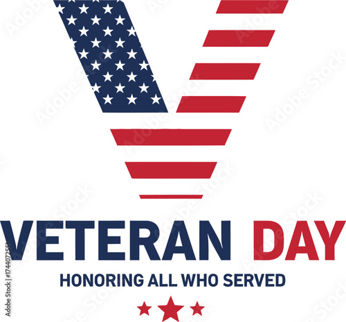Veteran day honoring all who served image vector illustration