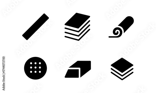 Minimalist geometric icons: simple shapes and patterns in black and white