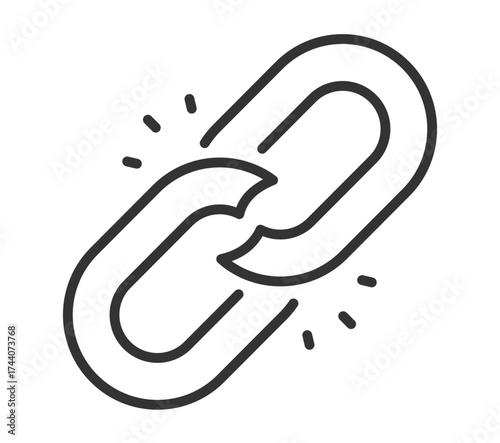 Simple chain link icon in black and white
