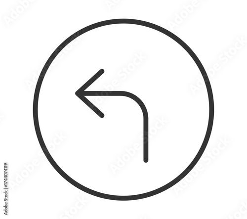 Simple counterclockwise arrow icon in black circle
