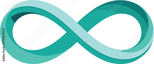 Abstract teal infinity symbol representing endless possibilities and eternity
