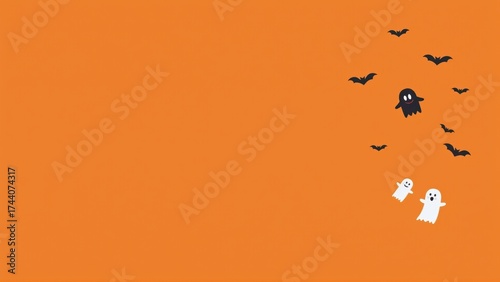 Halloween Ghosts and Bats