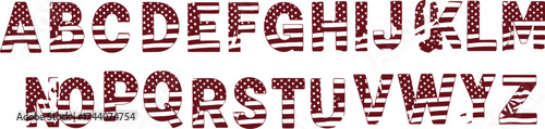 American flag alphabet patriotic font usa letters design graphic