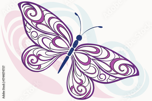 Abstract butterfly design with vibrant gradient wings