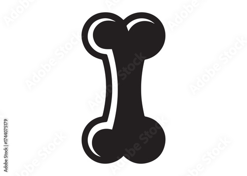 Bone icon, Bone solid vector design