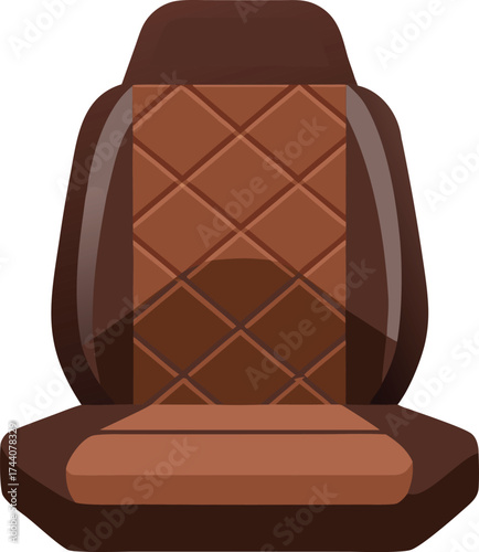 Brown car seat with diamond stitching detail
