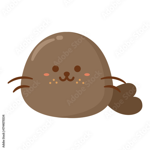 cartoon seal head vector illustration