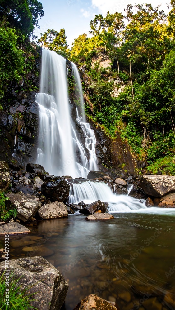 Fototapeta premium Waterfall cascading down rocks