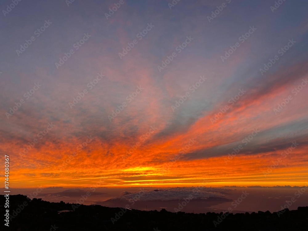 Fototapeta premium red sunset sky