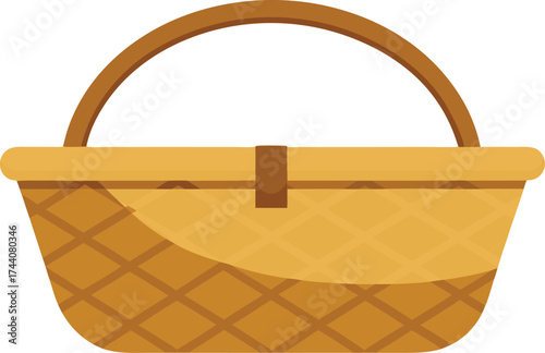 Woven picnic basket with handle and closure