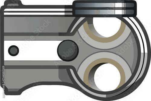 Close up of a mechanical component with two circular openings
