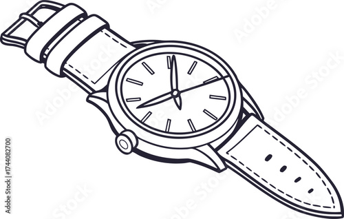 Sleek wristwatch vector illustration eps scalable icon timepiece fashion accessory