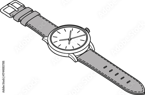 Sleek wristwatch vector illustration scalable eps icon for general use
