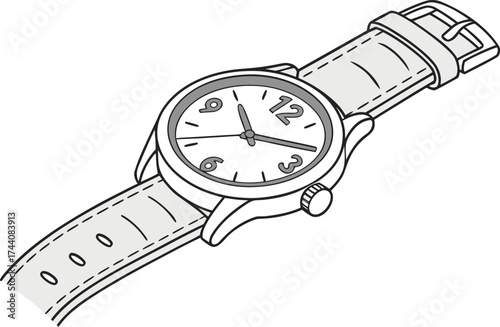 Sleek wristwatch vector illustration timeless design scalable eps graphic