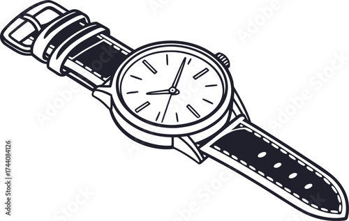 Sleek wristwatch vector illustration timeless accessory scalable eps graphic