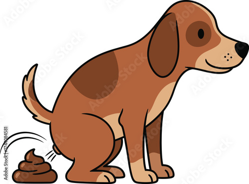 Dog pooping illustration pet health dog waste cartoon vector art