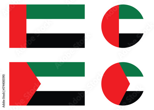 United Arab Emirates National Flag Vector Design.