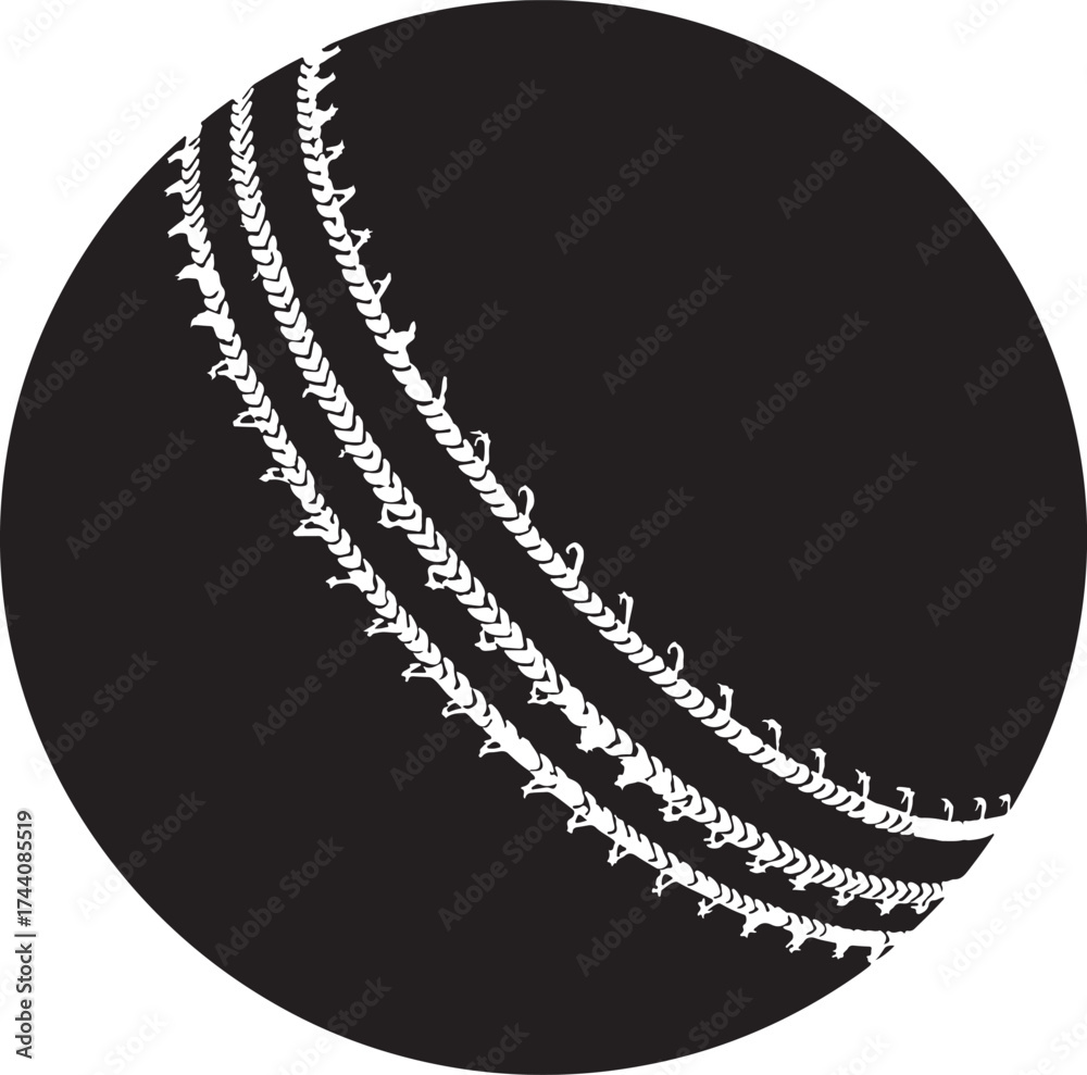 Obraz premium Black Circle with White Tire Tread Pattern Overlay Keywords: black, circle, white, tire tread, pattern, texture, abstract, graphic, design, automotive, wheel, grip, track, road, grunge, industrial