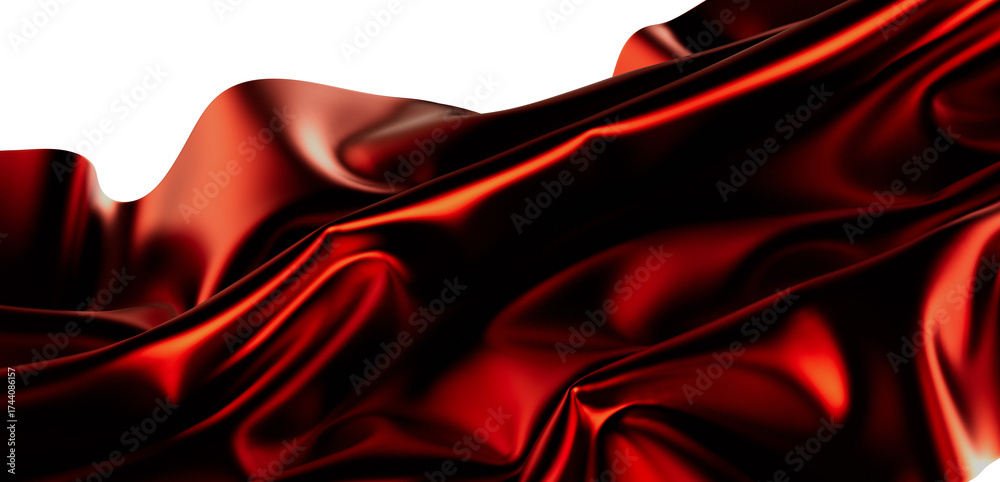 Obraz premium Luxury red silk texture, elegant fabric drape. Perfect for backgrounds, fashion, and design projects.