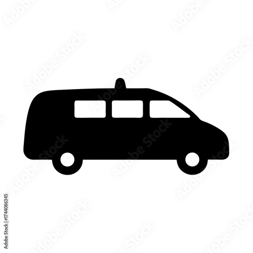 Vector art of emergency ambulance van silhouette, a symbol of rapid response and medical assistance for urgent situations