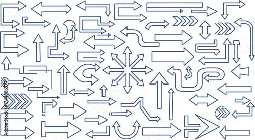 Vector arrows set collection direction sign design illustration