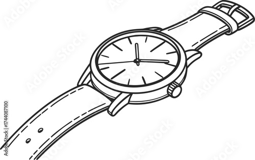 Sleek vector wristwatch illustration scalable eps icon for modern design projects