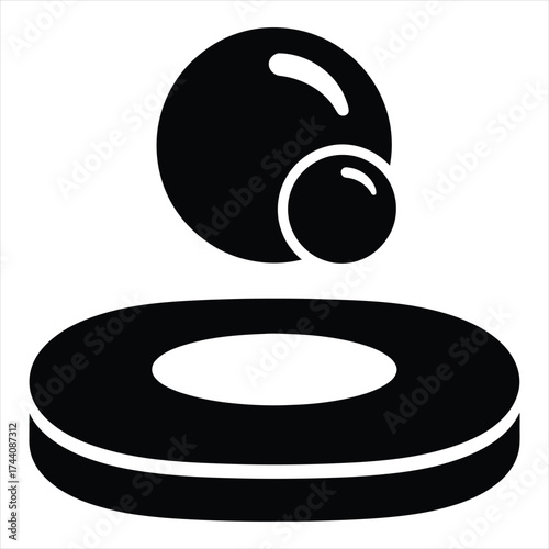 Abstract sphere and washer icon graphic design element simple shapes