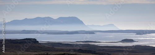 mountains on the Atlantic coast on a hazy day, Snaefellsnes Peninsula, Iceland