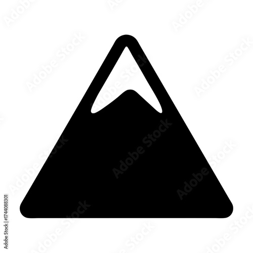 Vector art of black mountain icon simple vector illustration of a mountain peak, suitable for outdoor and adventure themes