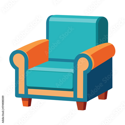 Flat Vector Recliner Sofa Chair