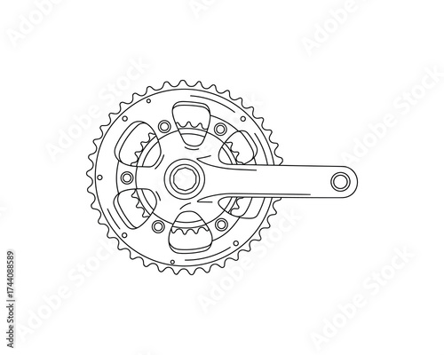 Bicycle Crankset Chainring Outline Vector