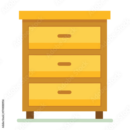 Minimal Flat Vector Chest of Drawers