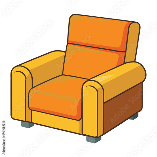 Minimal Flat Vector Recliner Sofa