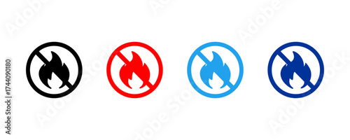 icon prohibiting the carrying of matches/lighters with color variations