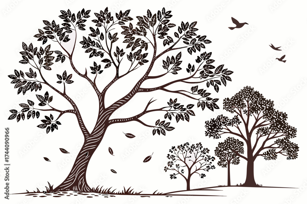 Obraz premium set of trees