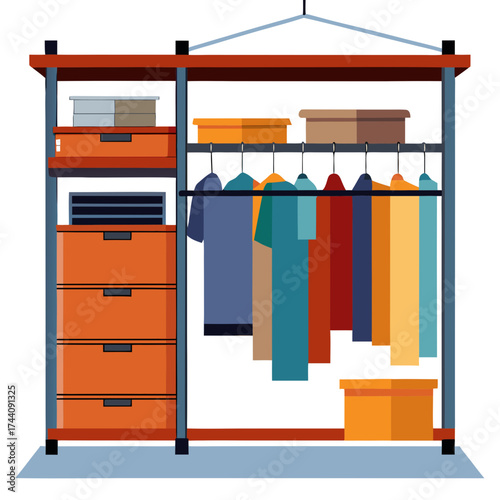 wardrobe with shelves