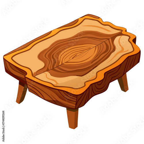 wooden tea table isolated on white